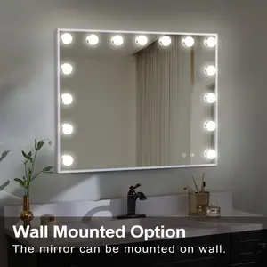 Rectangle Bluetooth LED Metal Mirror White