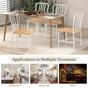 Costway Set of 2 Dining Chair Armless Spindle Back Kitchen Chairs W/ Ergonomic Seat