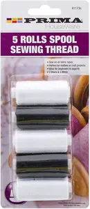 Set Of 10 Spools Sewing Cotton Thread Reel  Fabric Clothes Black White Strong Quality