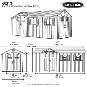 Lifetime 17.5 Ft. x 8 Ft. Outdoor Storage Shed