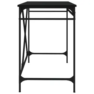 Berkfield Desk Black 100x50x75 cm Engineered Wood and Iron