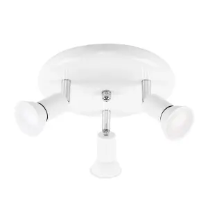 ValueLights White Ceiling Bar Spotlight and GU10 Spotlight LED 5W Cool White 6500K Bulbs