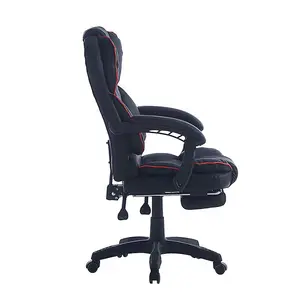 Executive Diamond Stitch Office Chair Black+Red Ribbon