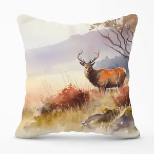 Stag Deer Water Colour Outdoor Cushion 45cm x 45cm