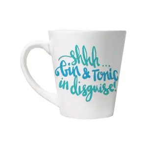 Grindstore Shhh Gin & Tonic In Disguise Latte Mug White (One Size)