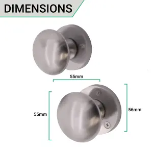 EAI - Mortice Door Knob Set Victorian Satin Chrome