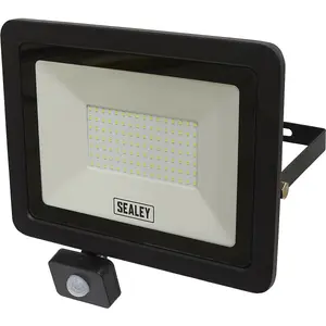 Extra Slim Floodlight with PIR Sensor - 100W SMD LED - IP65 Rated - 8500 Lumens