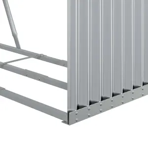 Log Holder Silver 120x45x140 cm Galvanised Steel