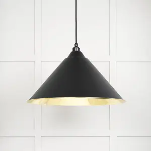 Smooth Brass Hockley Pendant in Elan Black