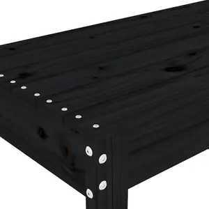 Berkfield Garden Bench Black 110x38x45 cm Solid Wood Pine