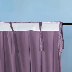 4x1M Crushed Velvet Backdrop, Photography Background Blackout Curtain - Lavender