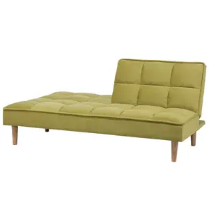 Beliani Traditional Sofa Bed SILJAN Olive Green