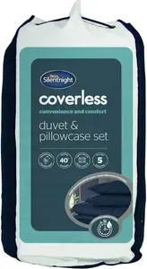 Silentnight Coverless 10.5Tog Navy Duvet &Pillowcase- Double