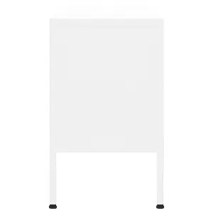 Berkfield TV Cabinet White 105x35x50 cm Steel