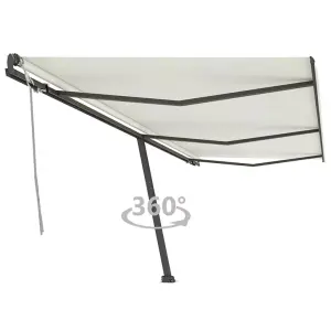 Berkfield Freestanding Manual Retractable Awning 600x300 cm Cream