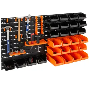 44 Pcs Pegboard Shelf Tool Organiser Garage Shed Wall Mount Shelves Storage Rack