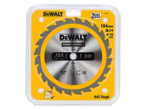 Dewalt DT1939-QZ Portable Construction Circular Saw Blade 184 x 16mm x 24T