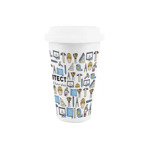 Architect Ceramic Travel Mug - Novelty Humorous Tradies Gifts - Double-Walled Insulated Hot/Cold Drinks Cup Present