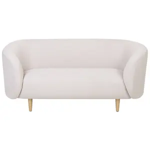 2 Seater Fabric Sofa Beige and Gold LOEN