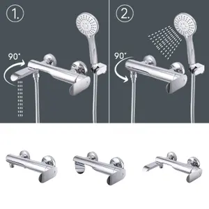 Hommix Rubineta ULTRA-10 Chrome Bathroom Mixer & Shower