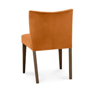 Caserta Upholstered Dining Chair (Set of 2) Harvest Pumpkin / Dark Oak