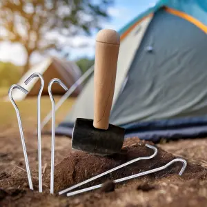 50 X Heavy Duty Galvanised 9" Steel Tent Pegs Metal Camping High Quality