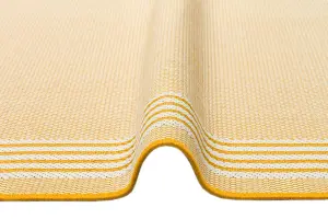 Bordered Yellow Modern Easy To Clean Dining Room Rug-160cm x 230cm