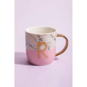 Maison by Premier Mimo Pastel Pink R Letter Monogram Mug