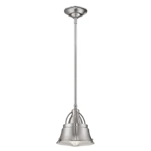 Elstead Cody 1 Light Dome Ceiling Mini Pendant Brushed Nickel, E27