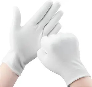 20 Pcs White Cotton Gloves For Eczema - Washable Hand Moisturising Gloves, White Cotton Gloves For Dry Hands, You Can Inspect Jewelry & Daily Work