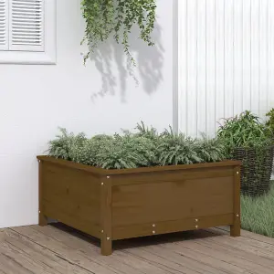 Berkfield Garden Planter Honey Brown 82.5x82.5x39 cm Solid Wood Pine