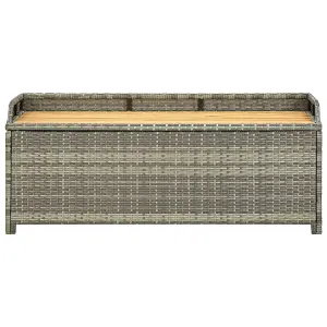 Berkfield Garden Storage Bench 120 cm Poly Rattan Grey