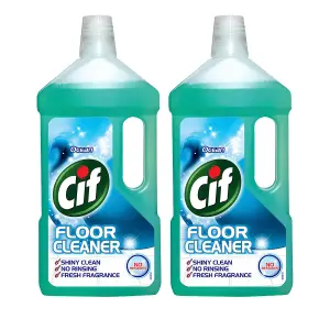 Cif No Residues Floor Cleaner, Ocean 950ml, 2Pk