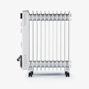 Pro Breeze 2500W Compact Oil Filled Radiator Heater with 11 Fins and Thermostat Control