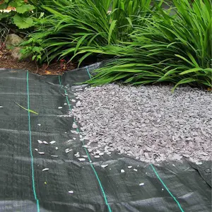 GardenSkill Weed Control Membrane 2x12m + 40 U Pins, Garden Landscape Fabric & 22cm Galvanised Pegs for Gravel Driveway Path Patio