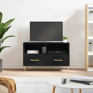 Berkfield TV Cabinet Black 80x36x50 cm Engineered Wood