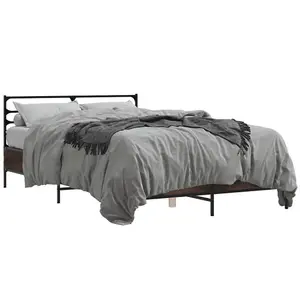 Berkfield Bed Frame without Mattress Brown Oak 140x190 cm