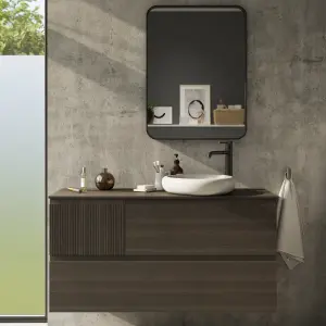 GoodHome Kentia Plywood Bathroom Basin vanity worktop (T)1.2cm x (D)45.2cm x (L)120.4cm