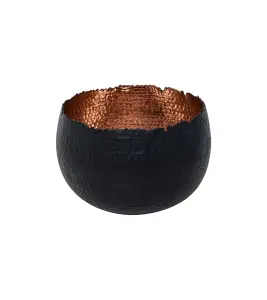 Hammered Bowl Black/Copper 30Cm