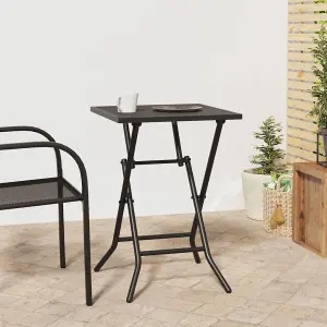 Berkfield Folding Garden Table Anthracite 50x50x72 cm Steel Mesh