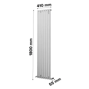 Ximax Champion CH18041W White Vertical Designer 2735BTU Radiator, (W)410mm x (H)1800mm