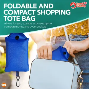 Reusable Shopping Bags Foldable in a Pouch , Foldaway Shopping Bags for Women,  Grocery Tote Bag,  Foldable Shopping Bag