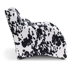 Fabric Cow Print Porto Accent Chair with Footstool