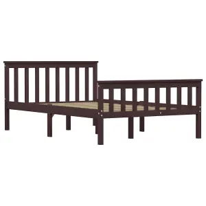 Berkfield Bed Frame Dark Brown Solid Pinewood 120x200 cm