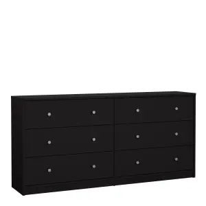 6 Drawer Chest (3+3) in Black May