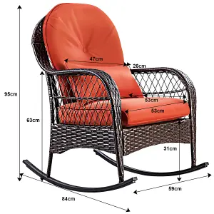 Costway Wicker Rocking Chair for Garden Patio