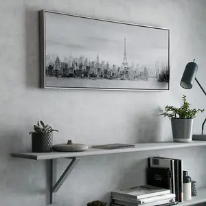 Bonne Nuit Paris Cityscape Framed Printed Canvas