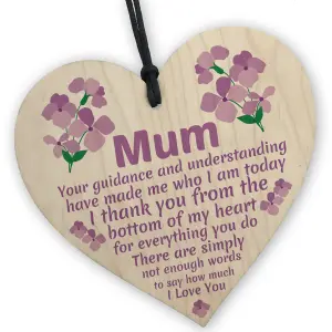 Red Ocean Mothers Day Birthday Gifts For Mum Wood Heart Mum Gifts From Daughter Son Keepsake Plaque