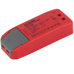 RED 12V DC 12W Constant Voltage LED Driver / Transformer Light Power Converter