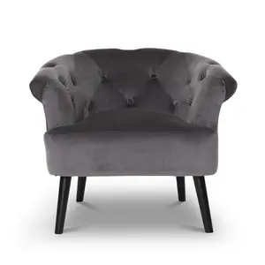 Velvet Dark Grey Sara Accent Chair